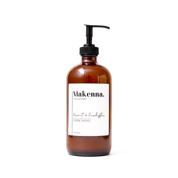 Amber Glass Bottle Body Lotion