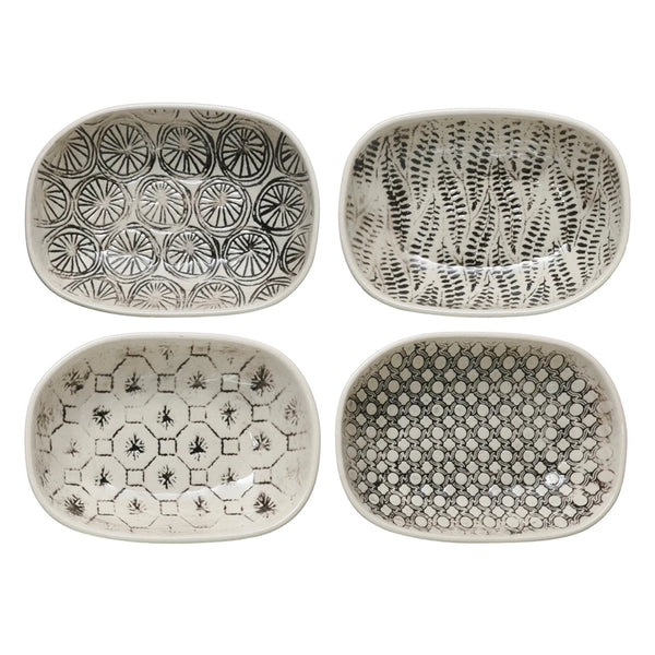 Hand-Stamped Stoneware Tray
